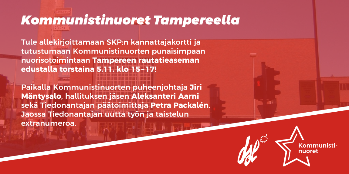 Bannerikuva: Kommunistinuoret Tampereella 5.11.2020.