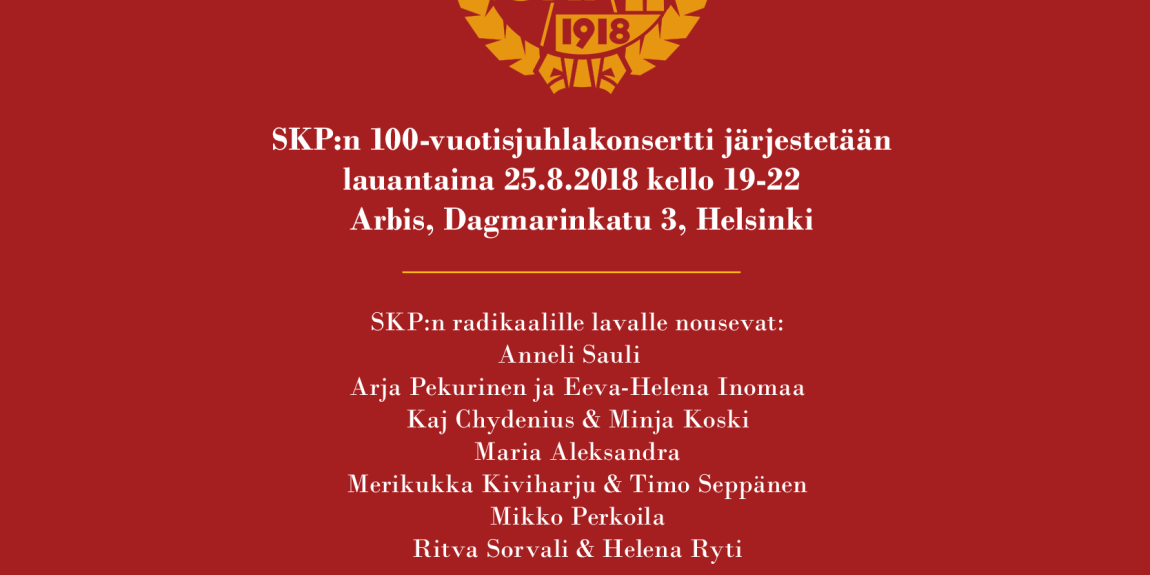 Suomen kommunistinen puolue täyttää 100 vuotta
