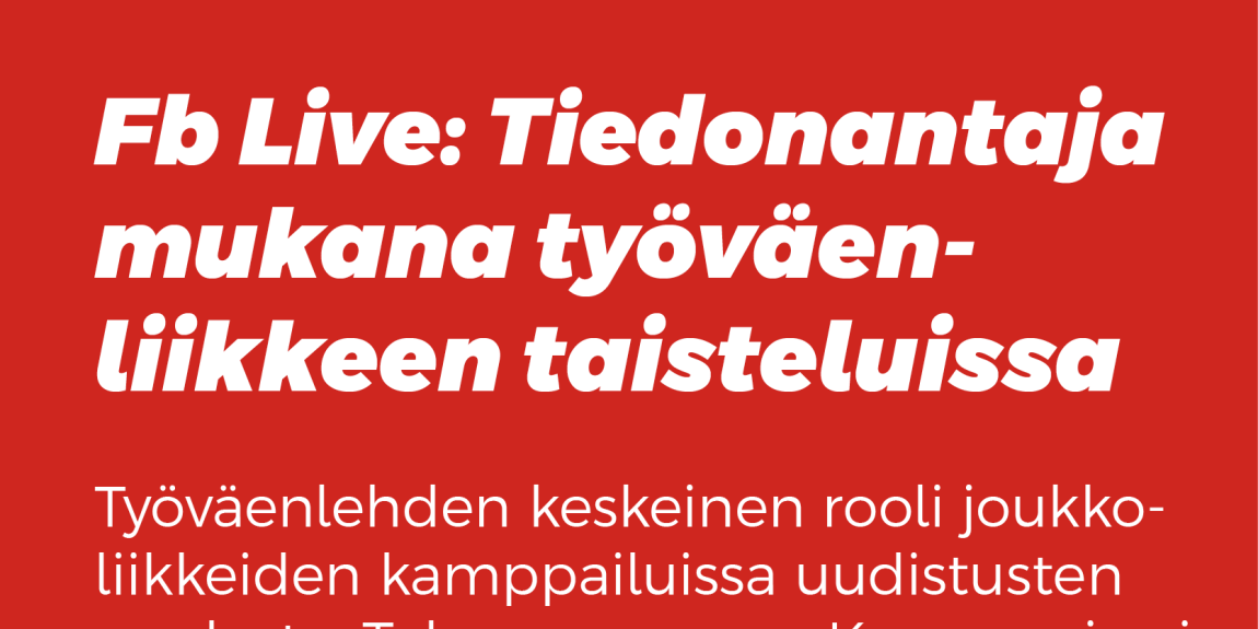 Kommunistinuorten, Tiedonantajan ja DSL:n opintokeskuksen 21.10.2020 järjestämän Tiedonantaja-striimin ilmoituskuva.