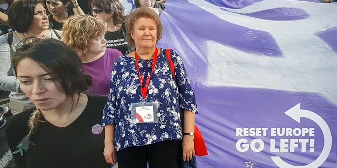 Hannele Kivistö SKP:n edustajana EV:n VOMXV naisverkoston tapaamisessa