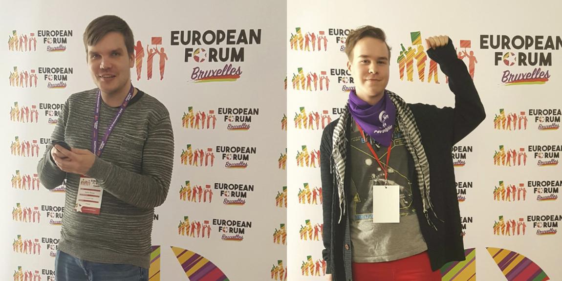 Heikki Ekman ja Jiri Mäntysalo Eurooppalaisessa foorumissa Brysselissä.