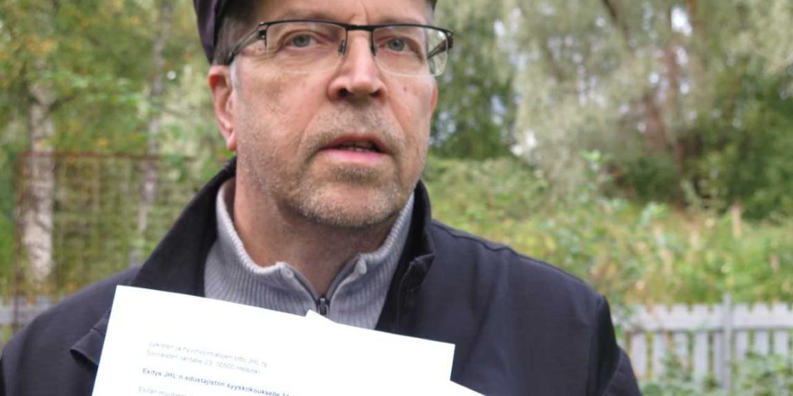 SKP:n Joensuun piirin puheenjohtaja Martti Vaskonen 