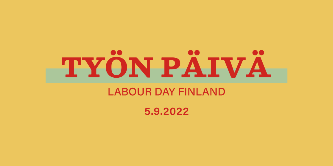Bannerissa keltaisella taustalla Työn päivän logo ja 5.9.2022 päivämäärä.