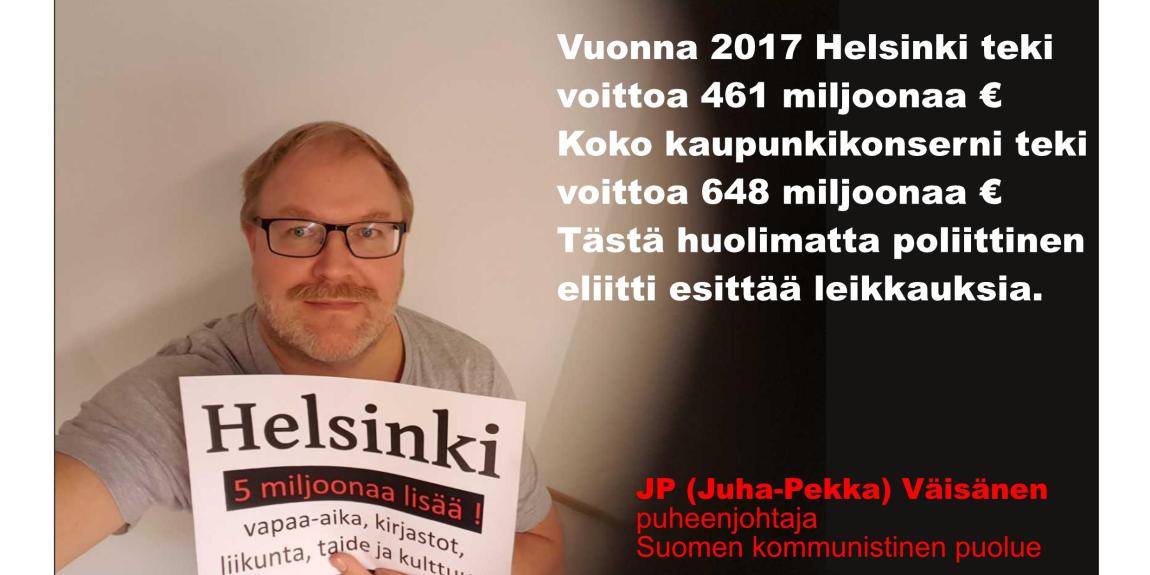 Kulttuuripolitiikkaa, SKP. Helsinki,JP (Juha-Pekka) Väisänen