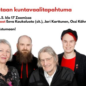 Bannerikuva: SKP:n Vantaan kuntavaalitapahtuma 10.5.2021.
