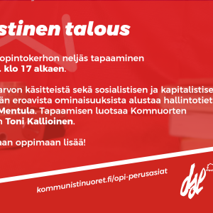 Bannerikuva: Sosialistinen talous -opintotapaaminen 5.5.2021.