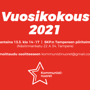 Bannerikuva: Kommunistinuorten vuosikokous 2021.
