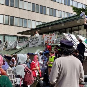 Palestiina tukimielenosoitus Helsinki Porthania 12.6.24 Kuva Toivo Koivisto