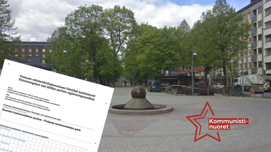 Kommunistinuoret Tampereen Hämeenpuistossa