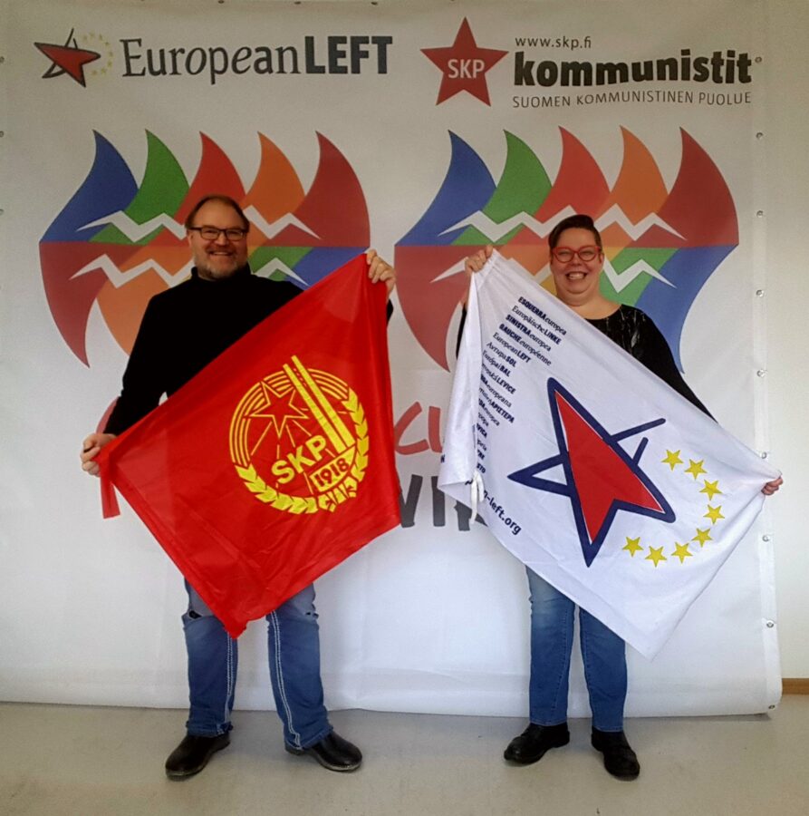 SKP:n puheenjohtaja JP (Juha-Pekka) Väisänen ja pääsihteeri Tiina Sandberg