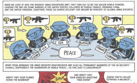 Maailman mahdit istuvat pöydässä myymässä aseita ja vaatimassa rauhaa.