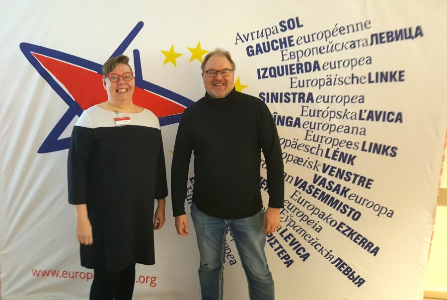 SKP:n puheenjohtaja JP (Juha-Pekka) Väisänen ja pääsihteeri Tiina Sandberg