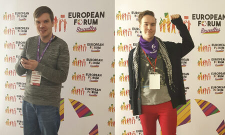 Heikki Ekman ja Jiri Mäntysalo Eurooppalaisessa foorumissa Brysselissä.