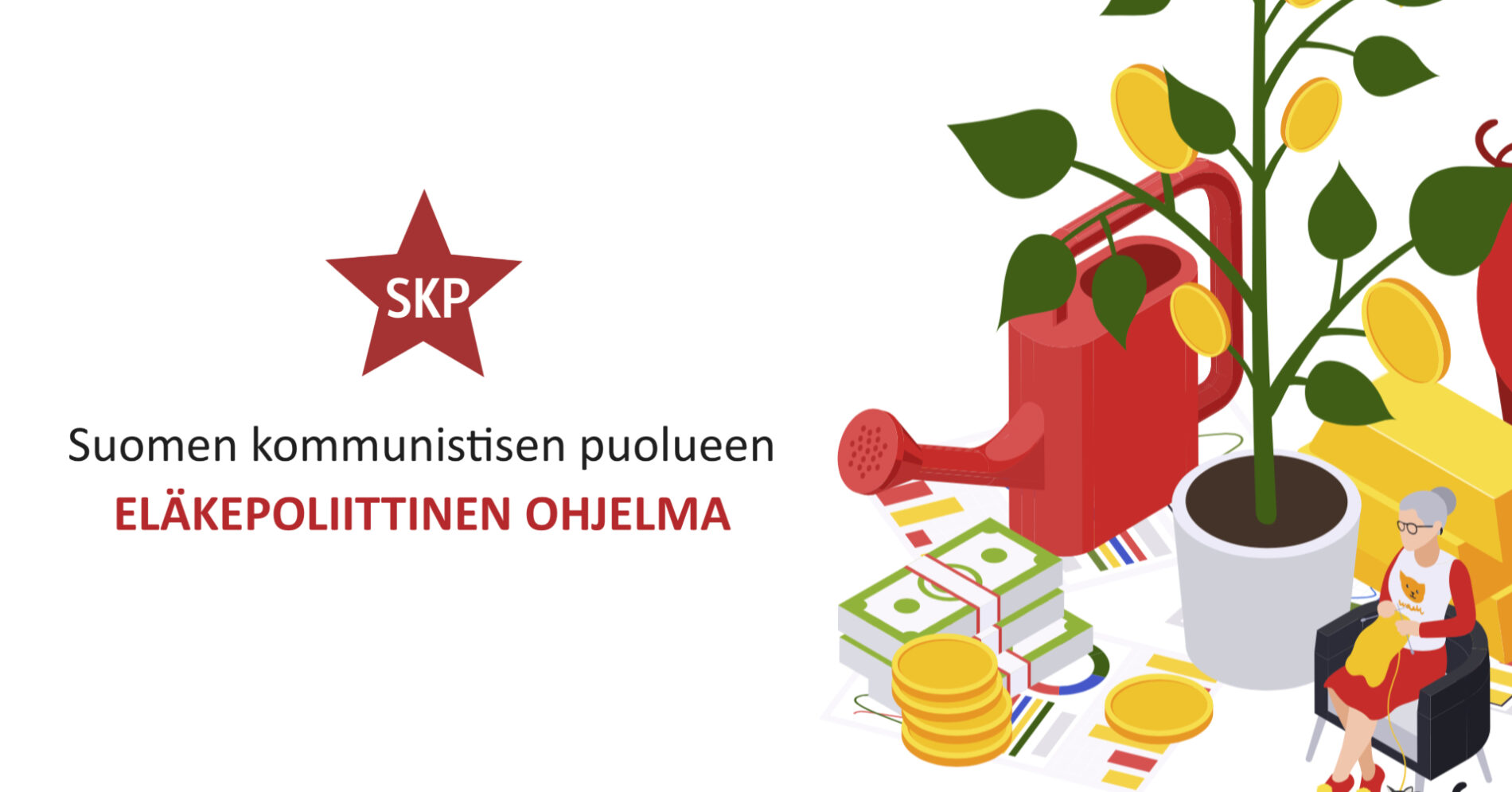 SKP:n eläkepoliittisen ohjelman mainoskuva