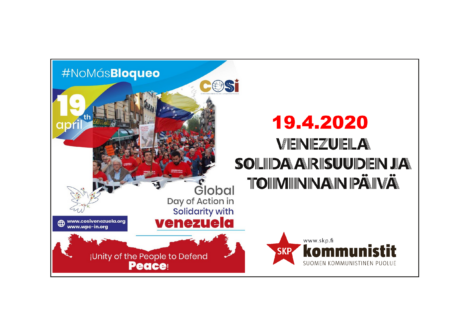 19.4. vietetään kansainvälistä Venezuela-solidaarisuuspäivää