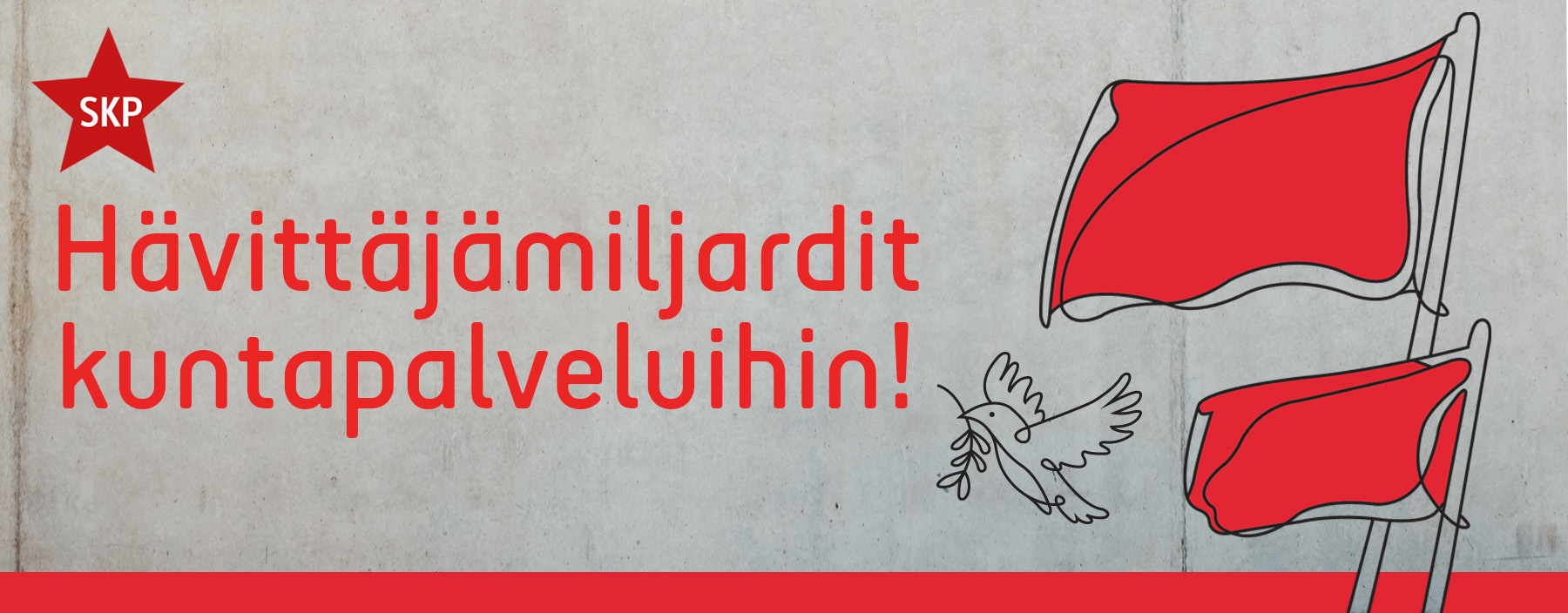 SKP kuntavaalit 2021 nettikuva kyyhky ja liput