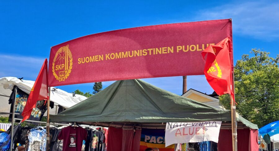 SKP telttabanderolli ja liput Tampere 2021