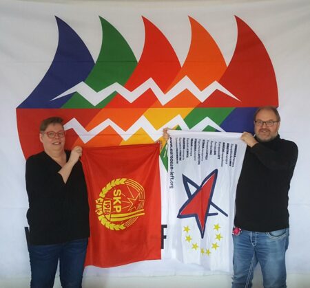 SKP:n puheenjohtaja JP (Juha-Pekka) Väisänen ja pääsihteeri Tiina Sandberg