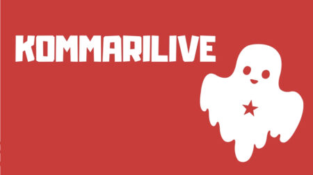 Teksti Kommarilive ja kuva haamusta punainen tähti rinnassaan.