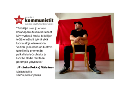 SKP:n puheenjohtaja JP (Juha-Pekka) Väisänen on käsitetaiteilija